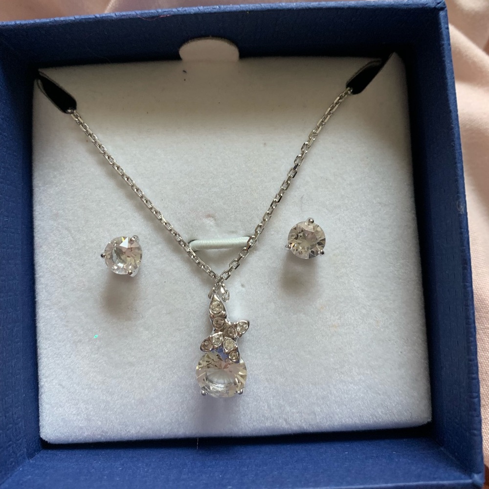 Swarovski necklace and earrings